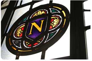 NU stained glass window