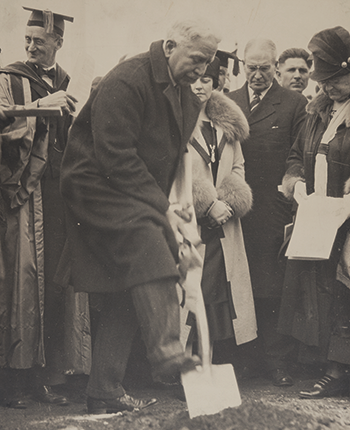 Archibald Church at the May 1925 groundbreaking ceremony for the Chicago campus.