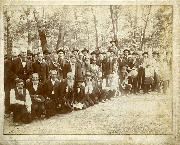 Photo of Lucy Higgs Nichols with the Indiana 23rd Regiment