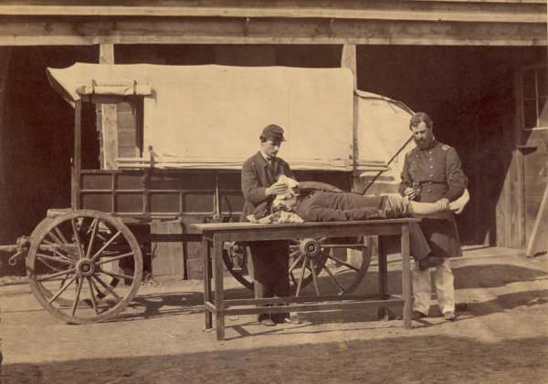 Demonstration of the use of anesthesia in amputations.