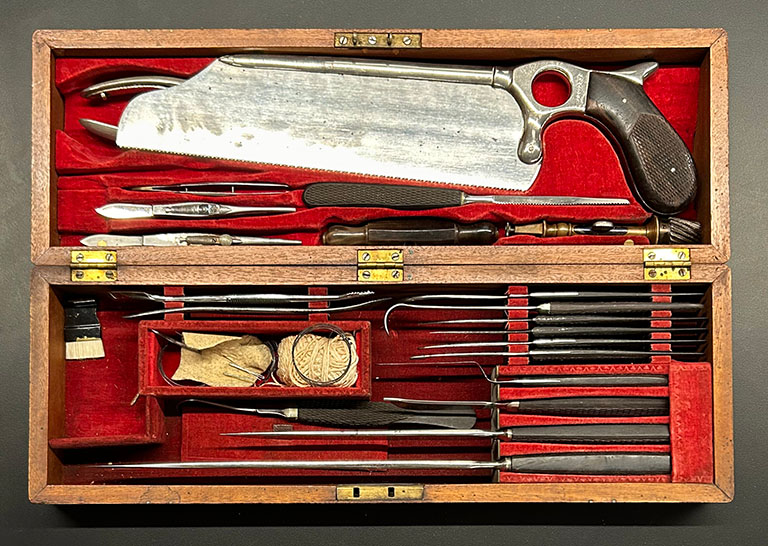 Civil War-era surgical kit from Galter Special Collections.