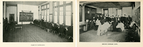 Medical clinic at the medical school's fourth location, ca. 1901. Via Galter Special Collections.