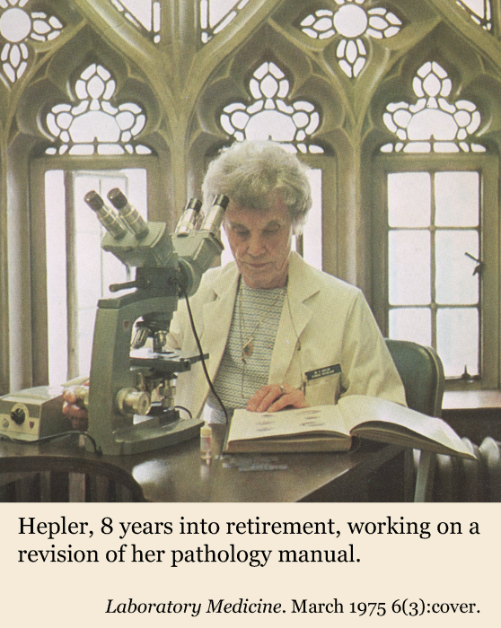 Hepler,eight years into retirement, working on a revision of her pathology manual.