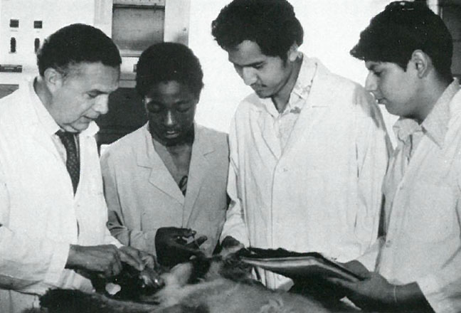 Grana with students
